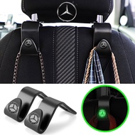 Car Luminous Multifunctional Hooks Auto Logo Hidden Seat Rear Hooks Decoration Accessories for Mercedes Benz W210 W203 W204 W202 W176 W166