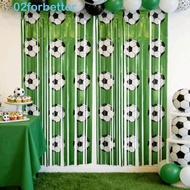 FORBETTER Football Backdrop, Green Color Football Themed Soccer Backdrop, Foil Streamer Polyester Fi