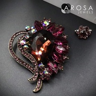 AROSA JEWELS Artistic Series Heart Love 2-in-1 set brooch pin kerongsang C9-02 (6.6cm x 5.2cm)