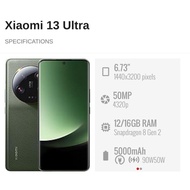 Used Xiaomi 13 Ultra 5G 6.73"(12GB+256GB/512GB) || XIAOMO MALAYSIA SET