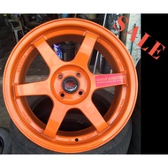 [Ready Stock] Sport Rim Car 7.5x17 TE37 Volk Racing ST1663 100mm ET42 Wheel 1set Orange