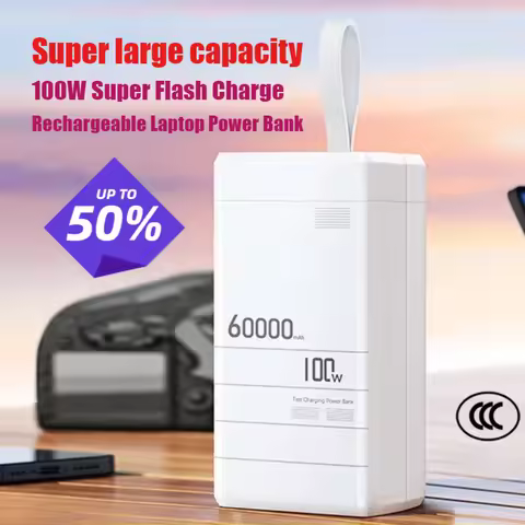 100W 60000mAh High-Capacity Fast Charging Outdoor Power Bank with 3C Certification