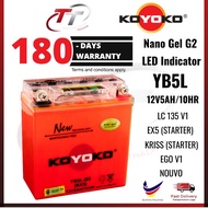 Koyoko YB5L YB5 YB5L-BS Nanogel Battery G2 GEL BATERI WAVE125 CLICK ICON LC135 V1 KRISS(E) EBONUS