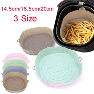 ❥&amp;Air Fryer Silicone Tray 14.5/16.5/20cm Reusable Pizza Oven Basket Mat Round Liner Grill Pan BBQ To