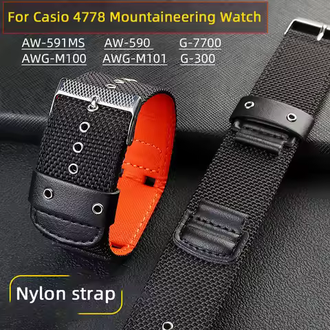 4778 AW-590 AW-591 nylon strap for Casio G-SHOCK AW590 AW591 AWG-M100 AWG101 G7700 G300 rubber strap