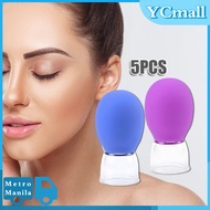 5Pcs Glass Face Cupping Cup Set Silicone Massage Vacuum Suction Cupping Cups