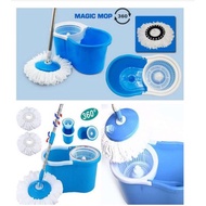 LEBIH HEMAT COD Spin Mop Alat Pel Putar + Ember Plastik Tanpa Pakai Tangan Stainless Steel Lantai Su