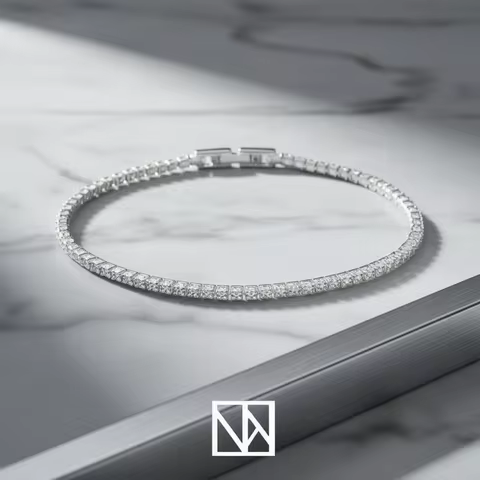 925 Sterling Silver Bracelet 16CM To 19CM Tennis Bracelet 2.5MM Zirconia Anniversary Gift