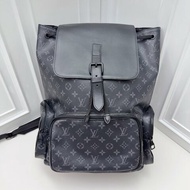 芯片款 LV黑武士老花男士雙肩包