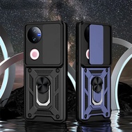 Shockproof Armor Case for VIVO V50 Lite 5G V 50 V40 Pro Slide Camera Lens Protection Metal Ring Stan