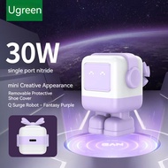 UGREEN CD361 65W 3-Port Robot GaN Charger 2C1A Max 65W Cute LED Expression Screen Removable Magnetic
