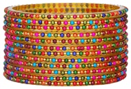 Indian Bollywood Traditional Glass Bangles Set Churi Multi Color Bangle Bracelet For Women Jewelry B
