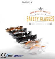 แว่นตานิรภัย แบรนด์ Action Eyewear รุ่น 739AF (กันฝ้า 100%)  มีของแถม แว่นนิรภัย แว่นเซฟตี้ แว่นตากันสะเก็ด