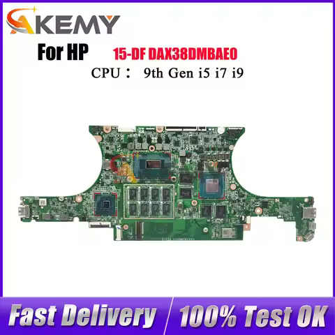 DAX38DMBAE0 For HP Spectre X360 15-DF Laptop Motherboard L54488-601 With i7 CPU GTX1650 4GB GPU 100%