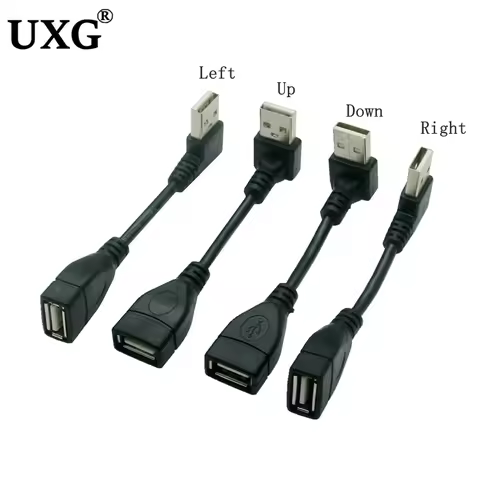90 Degree Angled USB Extension Cable USB 2.0 Short cable for Smart TV PS4 Speed Data Extension Cable