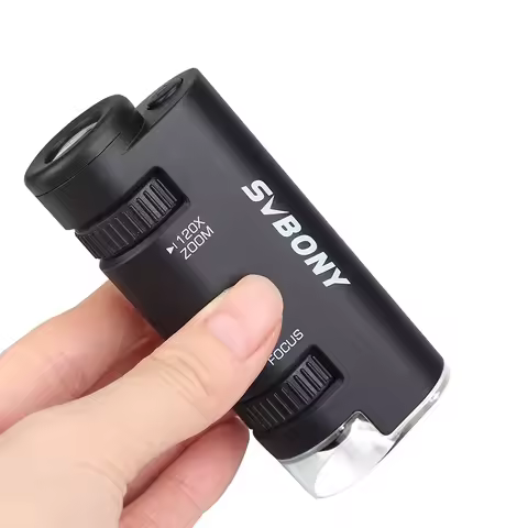 SVBONY SV603 60x-120x Portable Handheld Microscope LED Light Source Adjustment Microscope for Develo