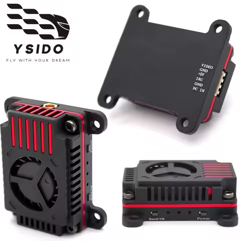 YSIDO 3W VTX-F2-72 5.8GHz VTX 72CH with Cooling System and 73mm Antenna for Long Range RC Drones Fix