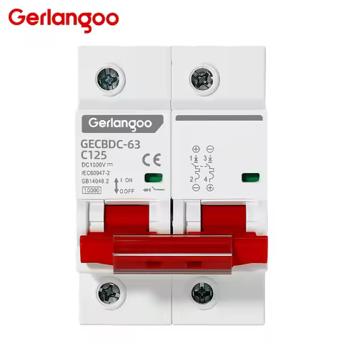 2P DC MCB 1000V 125A 100A 80A Circuit breaker FOR PV System C curve Battery Main Switch