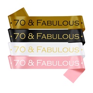 70 & Fabulous Birthday Sash Happy 70th Birthday Party Decoration Party Favors for Men and Women