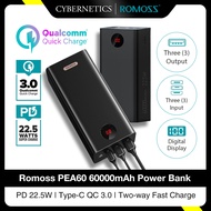 Romoss PEA60 60000mAh Powerbank PD 22.5W Type-C Powerbank QC 3.0 Two-way Fast Charge Mobile Power