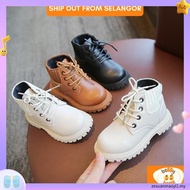 Unisex 1-5Y Boy Kids Boots Gi rl Shoe Baby Soft Sole Anti Slip Baby Girl Kasut Raya Baby Boy Shoe Ka