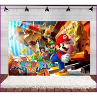 Mario Birthday theme backdrop banner party decoration photo photography background cloth