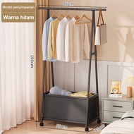 Triangle Stand Hanger Rak Buku Pakaian Serbaguna Dengan 4 Roda