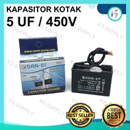 5 UF BOX CAPACITOR 5 UF BOX CAPACITOR 5 UF 450V SAN-EI PUMP CAPACITOR