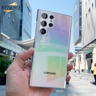 KISSCASE เคสโทรศัพท์แบบใสไล่ระดับสีเลเซอร์สำหรับ S24 Samsung ฝาหลังกันกระแทกสีรุ้งโปร่งใสเป็นพิเศษสำหรับ S24 Samsung