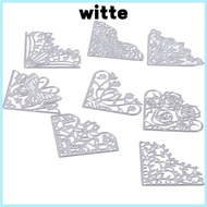 WITTE 8Pcs Corner Die Cuts, Metal Flowers Flowers Die Cuts, Embossing Template Corner Butterfly 2 In