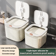 10KG Rice Storage Box Grain Container Household Cereal Rice Bucket Insect and Moisture Proof Sealed 