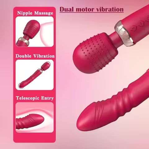 TINGNAI Telescopic Vibrating Dildo Microphone Secret Famale Massage Machine G-Spot Clitoris Stimulat