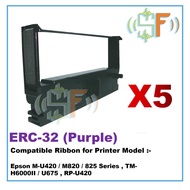 5UNIT Compatible Ribbon for Epson ERC 32 ERC32 ERC-32 ( Purple ) M-U420 M820 825 Series TM-H6000II U