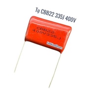 10pcs New CBB22 335J 400V 0.35UF 25mm Capacitors