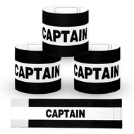 3PCS Captain Armbands, 8x31 Cm/3.15x12 Inch Black Soccer Captain Armband Adjustable Leader Armband T