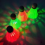 4合一 LED發光鵝毛材質耐打羽毛球