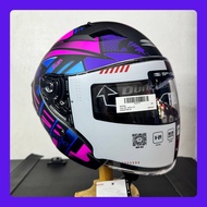 Spyder Fuel gd 3941m flash pink lens half face dual visor helmet matte finish