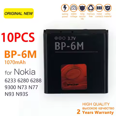 Replacement BP-6M BP 6M Phone Battery For Nokia 6233 6280 6288 9300 N73 N77 N93 N93S 3250 6290 9300 