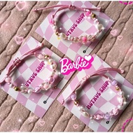 Barbie Dream Bracelet - Aesthetic Pink Bead Bracelet Barbie Charm Bracelet