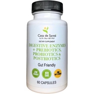 Casa de Sante FODMAP Digestive Enzymes with Probiotics Prebiotics & Postbiotics - GLP-1 Support | Lo