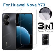 3-in-1 Tempered Glass For Huawei Nova Y73 Y63 Y72s Y70 Y70+ Y61 5T 13i 12i 14 13 12 10 SE Pura 80 70
