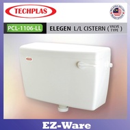 TECHPLAS 1106-Low Level ELEGEN LEVEL PLASTIC Cistern /Tangki Tandas Duduk / toilet water tank - White