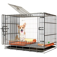 Dog Cage Medium-Sized Dog Kennel Toilet Integrated Small Dog Dog Cage Iron Net Folding Pet Cage Indoor Home Cat Cage