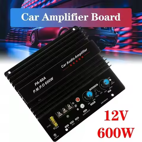 12V 600W Mono Car Audio Amplifier Powered Subwoofer Bass Amplifiers Board Player Automotive Amplifie