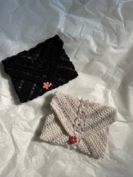 手工編織 編織風小信封收納包 簍空小包包