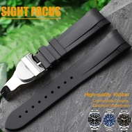 22mm Curved End Rubber Watch Strap for Tudor Black Bay Band ,Pelagos Watchband Black Bay GMT/Chrono 