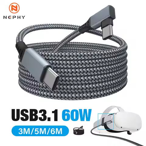 3M 5M 6M Data Line Charging Cable for Meta Quest 3 2 Pico4 3.0 USB Cable Type C Data Transfer USB-A 