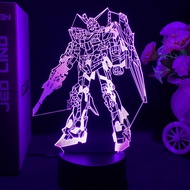 Anime Gundam Led 7 Colors Change Acrylic 3d La mp For Kids Bedroom Decor Nightlight Birthday Gift
