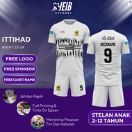 ITTIHAD AWAY KIDS FOOTBALL JERSEY 2023-2024 ARABIC LEAGUE FOOTBALL JERSEY FULL PRINTING CUSTOM NAME 
