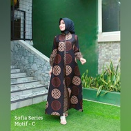 Gamis Batik Modern Katun Halus Kombinasi Truntum
